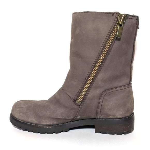 UGG Neils Suede Zip Up Boot Booties Sherpa Lined Water Resistant Brown Size 8 - Picture 8 of 10